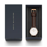 Buy Shop Daniel Wellington Classic Bristol White Dial Brown Leather Strap Watch For Women - DW00100039 USA Online