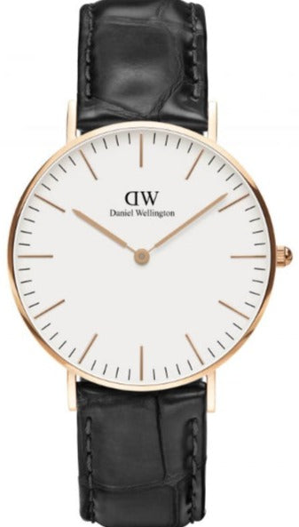 Buy Shop Daniel Wellington Classic Reading White Dial Black Leather Strap Watch For Women - DW00100041 USA Online