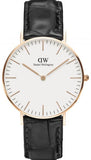 Buy Shop Daniel Wellington Classic Reading White Dial Black Leather Strap Watch For Women - DW00100041 USA Online
