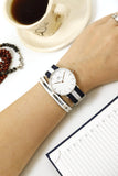 Buy Shop Daniel Wellington Classic Glasgow White Dial Two Tone NATO Strap Unisex Watch - DW00100047 USA Online