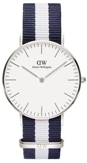 Buy Shop Daniel Wellington Classic Glasgow White Dial Two Tone NATO Strap Unisex Watch - DW00100047 USA Online