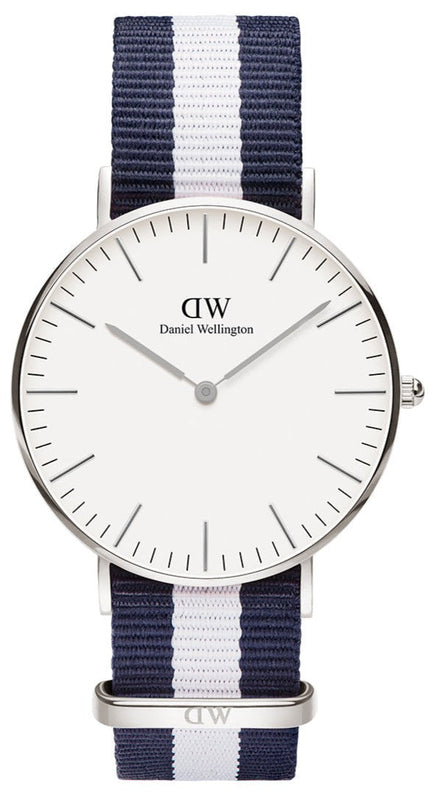 Buy Shop Daniel Wellington Classic Glasgow White Dial Two Tone NATO Strap Unisex Watch - DW00100047 USA Online
