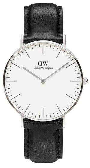 Buy Shop Daniel Wellington Classic Sheffield White Dial Black Leather Strap Watch For Women - DW00100053 USA Online