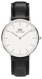 Buy Shop Daniel Wellington Classic Sheffield White Dial Black Leather Strap Watch For Women - DW00100053 USA Online