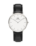 Buy Shop Daniel Wellington Classic Sheffield White Dial Black Leather Strap Watch For Women - DW00100053 USA Online