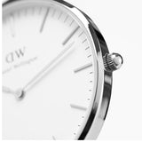 Buy Shop Daniel Wellington Classic Sheffield White Dial Black Leather Strap Watch For Women - DW00100053 USA Online