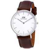 Buy Shop Daniel Wellington Classic Bristol White Dial Brown Leather Strap Watch For Women - DW00100056 USA Online