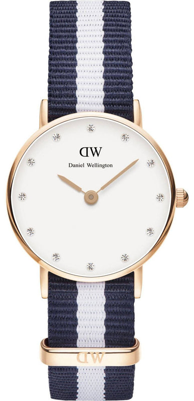 Buy Shop Daniel Wellington Classy Glasgow White Dial Two Tone Nylon Strap Watch For Women - DW00100066 USA Online
