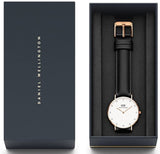 Buy Shop Daniel Wellington Classic Sheffield White Dial Black Leather Strap Watch For Women - DW00100076 USA Online