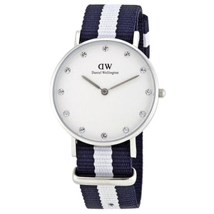 Buy Shop Daniel Wellington Classy Glasgow White Dial Two Tone Nylon Strap Watch For Women - DW00100082 USA Online
