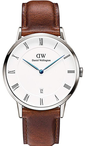 Buy Shop Daniel Wellington Dapper St Mawes White Dial Brown Leather Strap Watch For Men - DW00100087 USA Online
