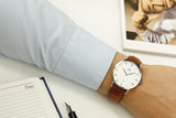 Buy Shop Daniel Wellington Dapper St Mawes White Dial Brown Leather Strap Watch For Men - DW00100087 USA Online