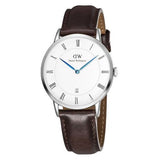Buy Shop Daniel Wellington Dapper Bristol White Dial Brown Leather Strap Watch For Women - DW00100090 USA Online