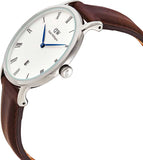 Buy Shop Daniel Wellington Dapper Bristol White Dial Brown Leather Strap Watch For Women - DW00100090 USA Online