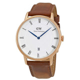 Buy Shop Daniel Wellington Dapper Durham White Dial Brown Leather Strap Watch For Men - DW00100115 USA Online