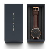 Buy Shop Daniel Wellington Bristol Black Dial Brown Leather Strap Watch For Men - DW00100125 USA Online