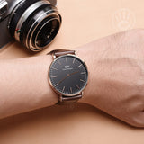 Buy Shop Daniel Wellington Bristol Black Dial Brown Leather Strap Watch For Men - DW00100125 USA Online