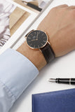 Buy Shop Daniel Wellington Classic York Black Dial Brown Leather Strap Watch For Men - DW00100128 USA Online