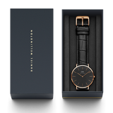 Buy Shop Daniel Wellington Classic Reading Black Dial Black Leather Strap Watch For Men - DW00100129 USA Online