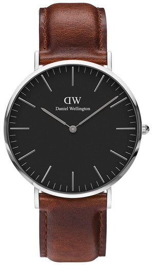 Buy Shop Daniel Wellington Classic St Mawes Black Dial Brown Leather Strap Watch For Men - DW00100130 USA Online