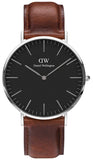 Buy Shop Daniel Wellington Classic St Mawes Black Dial Brown Leather Strap Watch For Men - DW00100130 USA Online