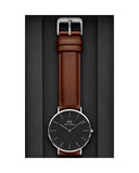 Buy Shop Daniel Wellington Classic St Mawes Black Dial Brown Leather Strap Watch For Men - DW00100130 USA Online