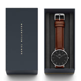 Buy Shop Daniel Wellington Classic St Mawes Black Dial Brown Leather Strap Watch For Men - DW00100130 USA Online