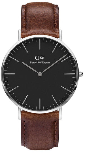 Buy Shop Daniel Wellington Classic Bristol Black Dial Brown Leather Strap Watch For Men - DW00100131 USA Online