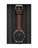 Buy Shop Daniel Wellington Classic Bristol Black Dial Brown Leather Strap Watch For Men - DW00100131 USA Online