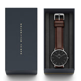Buy Shop Daniel Wellington Classic Bristol Black Dial Brown Leather Strap Watch For Men - DW00100131 USA Online