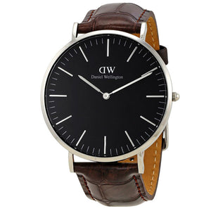 Buy Shop Daniel Wellington Classic York Black Dial Brown Leather Strap Watch For Men - DW00100134 USA Online