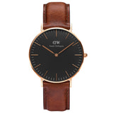 Buy Shop Daniel Wellington Petite St Mawes Black Dial Brown Leather Strap Watch For Women - DW00100169 USA Online