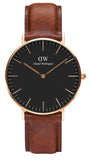 Buy Shop Daniel Wellington Classic Petite Bristol Black Dial Brown Leather Strap Watch For Women - DW00100221 USA Online