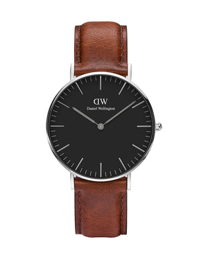 Buy Shop Daniel Wellington Classic Durham Black Dial Brown Leather Strap Watch For Women - DW00100142 USA Online