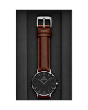 Buy Shop Daniel Wellington Classic Durham Black Dial Brown Leather Strap Watch For Women - DW00100142 USA Online