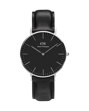 Buy Shop Daniel Wellington Classic Sheffield Black Dial Black Leather Strap Watch For Women - DW00100145 USA Online
