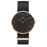 Buy Shop Daniel Wellington Classic Cornwall Black Dial Black Nylon Strap Watch For Women - DW00100148 USA Online