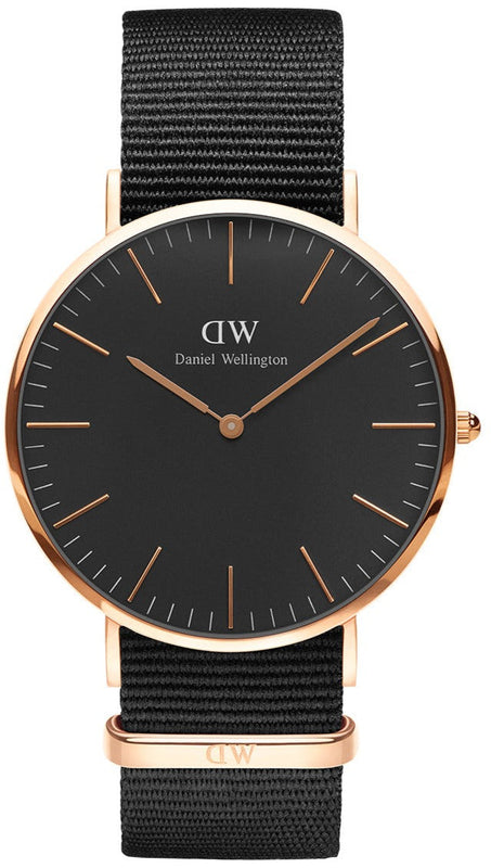 Buy Shop Daniel Wellington Classic Cornwall Black Dial Black Nylon Strap Watch For Women - DW00100148 USA Online