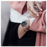 Buy Shop Daniel Wellington Classic Melrose Black Dial Rose Gold Mesh Bracelet Watch For Women - DW00100161 USA Online