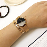 Daniel Wellington Classic Melrose Black Dial Gold Mesh Bracelet Watch For Women - DW00100161