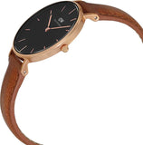 Buy Shop Daniel Wellington Classic Petite Durham Black Dial Brown Leather Strap Watch For Women - DW00100166 USA Online