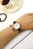 Buy Shop Daniel Wellington Classic Petite Bristol White Dial Brown Leather Strap Watch For Women - DW00100171 USA Online