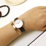 Daniel Wellington Petite Reading White Dial Black Leather Strap Watch For Women - DW00100173