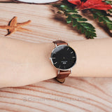 Buy Shop Daniel Wellington Classic Petite St Mawes Black Dial Brown Leather Strap Watch For Women - DW00100181 USA Online