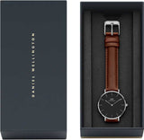 Buy Shop Daniel Wellington Classic Petite St Mawes Black Dial Brown Leather Strap Watch For Women - DW00100181 USA Online