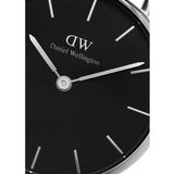 Buy Shop Daniel Wellington Petite Sterling Black Dial Silver Mesh Bracelet Watch For Women - DW00100218 USA Online