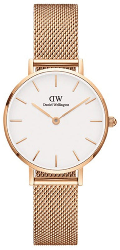 Buy Shop Daniel Wellington Classic Petite White Dial Rose Gold Mesh Bracelet Watch For Women - DW00100219 USA Online