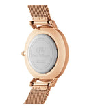 Buy Shop Daniel Wellington Classic Petite Melrose Black Dial Rose Gold Mesh Bracelet Watch For Women - DW00100217 USA Online