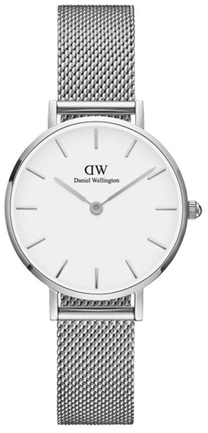 Buy Shop Daniel Wellington Petite Sterling White Dial Silver Mesh Bracelet Watch For Women - DW00100220 USA Online