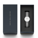 Buy Shop Daniel Wellington Petite Sterling White Dial Silver Mesh Bracelet Watch For Women - DW00100220 USA Online